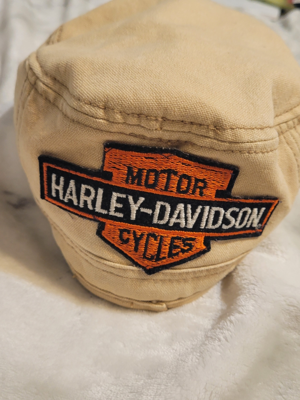 Harley-Davidson Tan Canvas Cap with Orange Logo